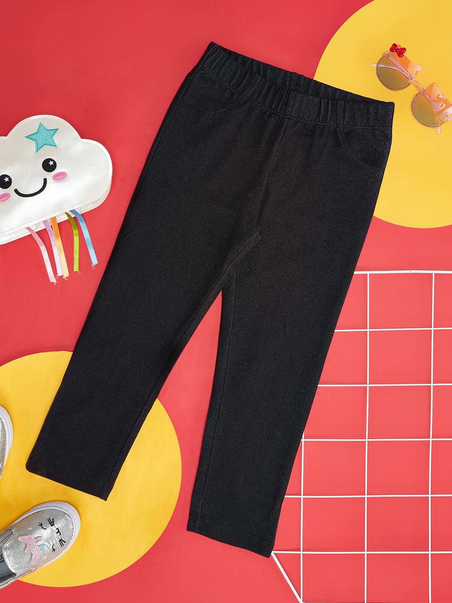 Pantaloons Junior Black Slim Fit Jeggings