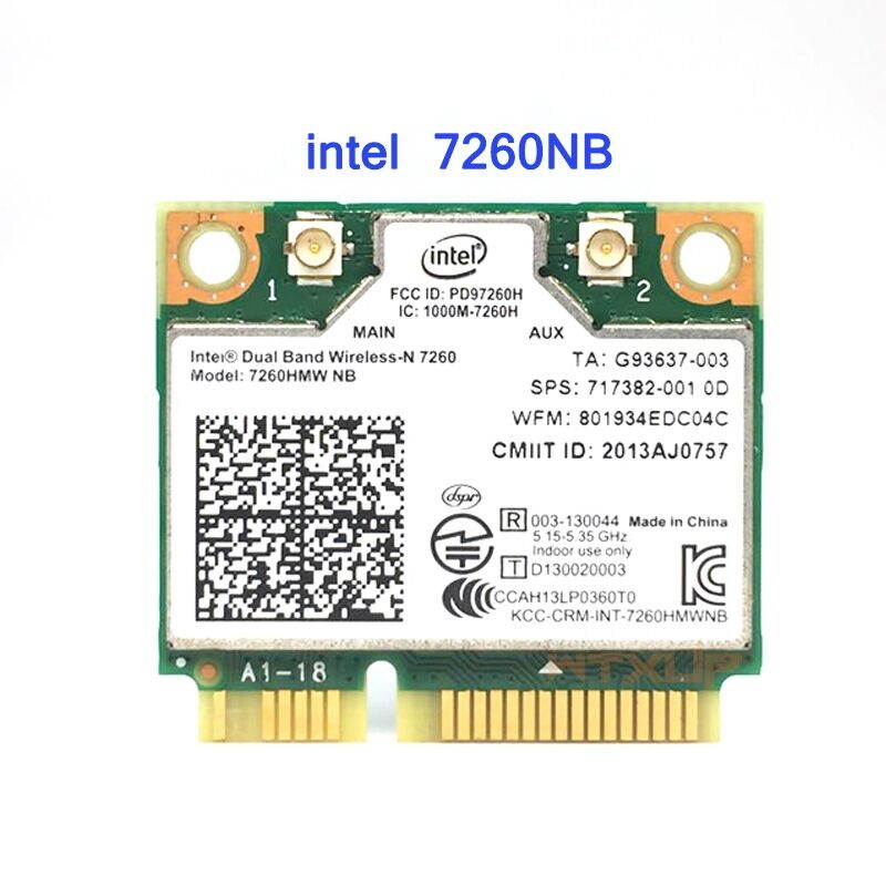 Plugadget Wireless Wifi Card for Intel 7260HMW 7260 NB Mini PCI-E 300Mbps 802.11N 2.4G/5Ghz for Laptop 7260NB