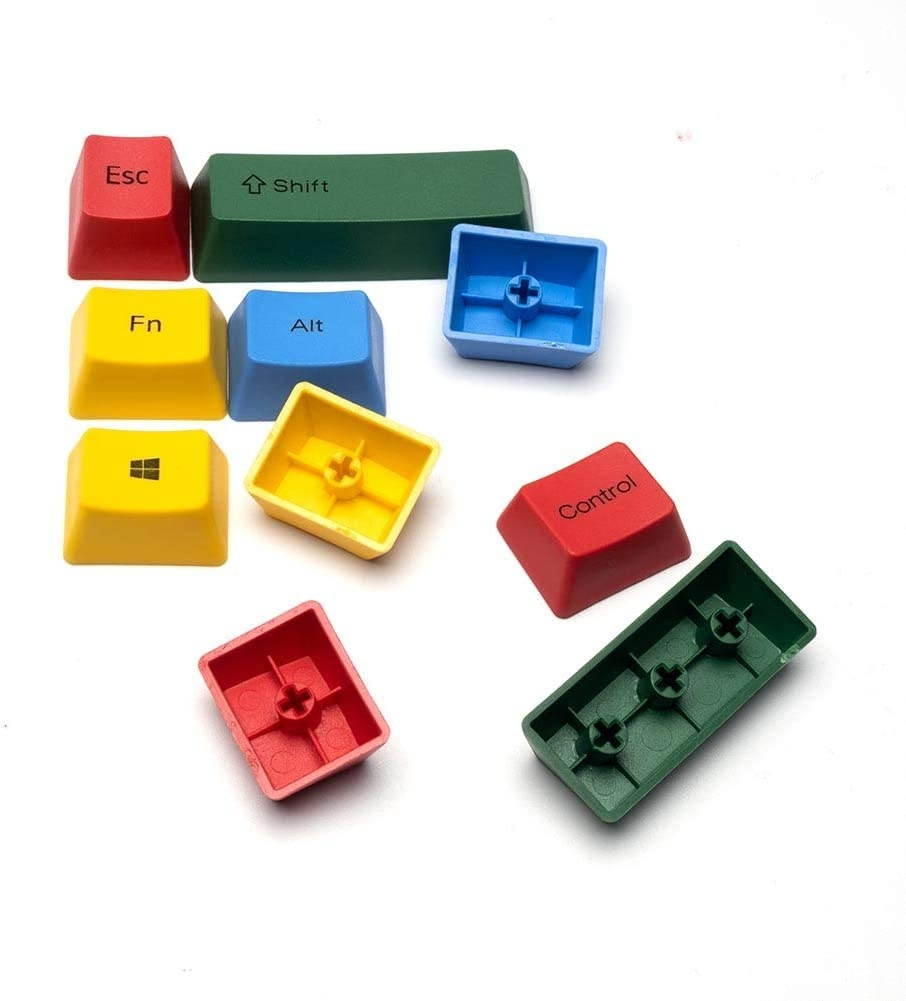 KW10 Rainbow PBT Doubleshot OEM Profile Keycap Set Compatible for Cherry MX, Kailh, Outemu, and Content Switches(Windows Version)