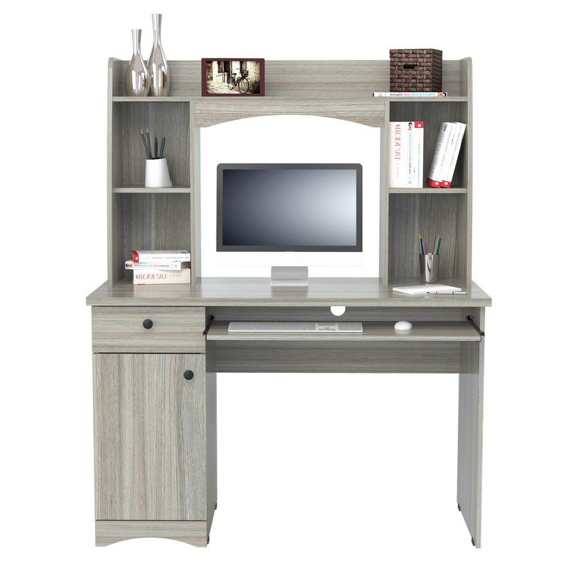 Workstation with Hutch Gray - Inval