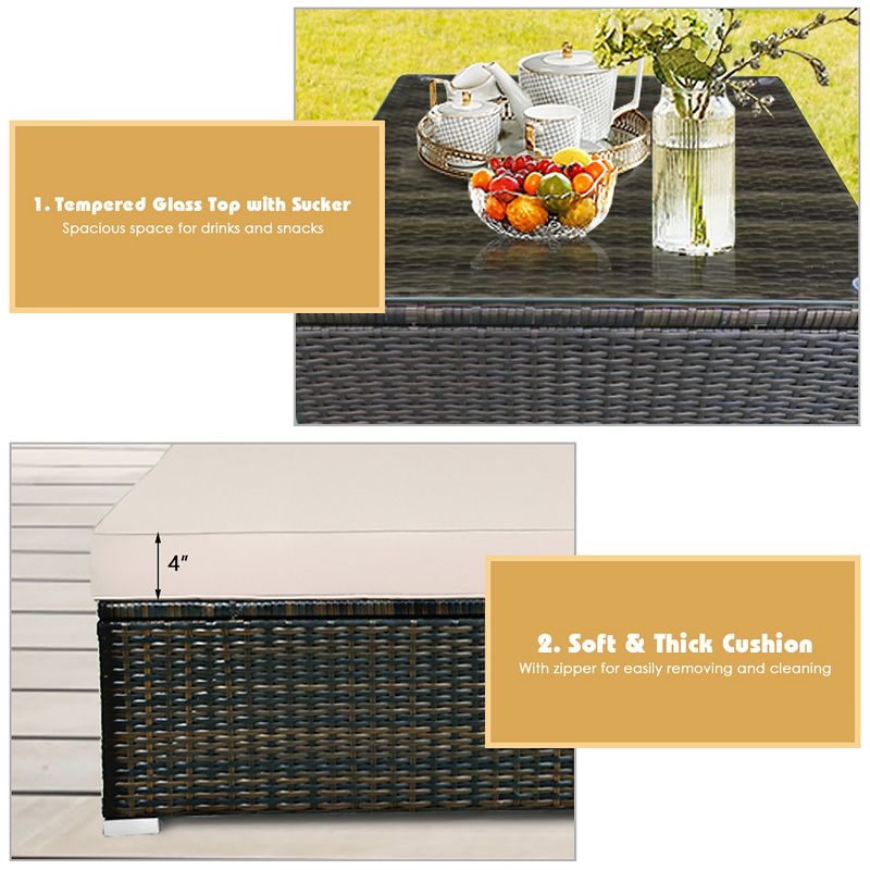 7pc Studio Shine Collection Patio Conversation Set with Sofa, 4 Armchairs & 2 Tables - W Unlimited