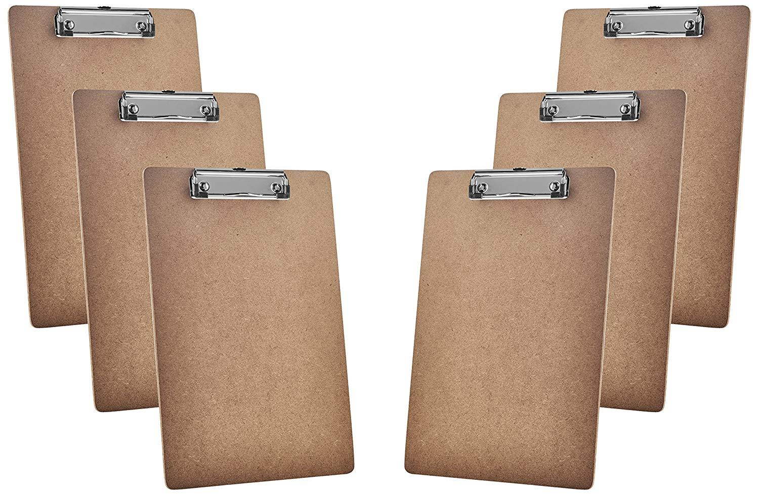 Acrimet Clipboard Letter Size Low Profile Clip Hardboard (6 Pack)