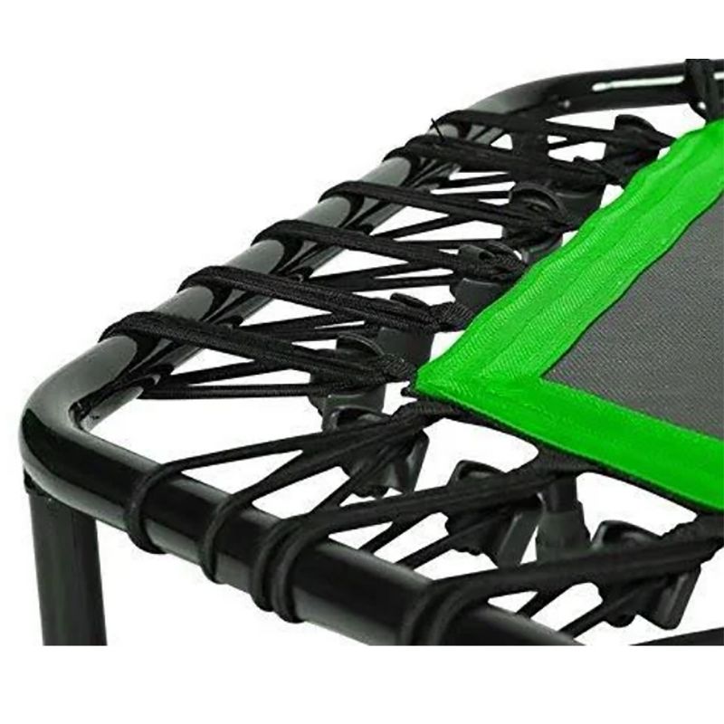 SportPlus Unisex Quiet Miniature Indoor Rebounder Home Fitness Trampoline with Height Adjustable Bar, Green
