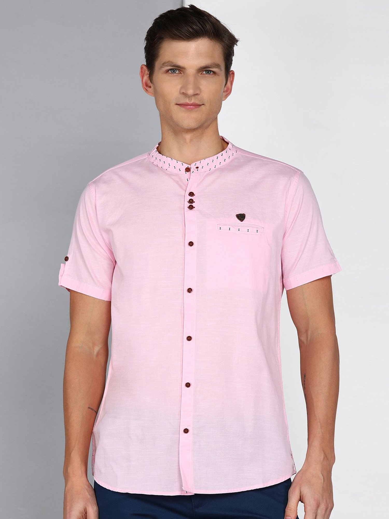 Kuons Avenue Light Pink Slim Fit Shirt