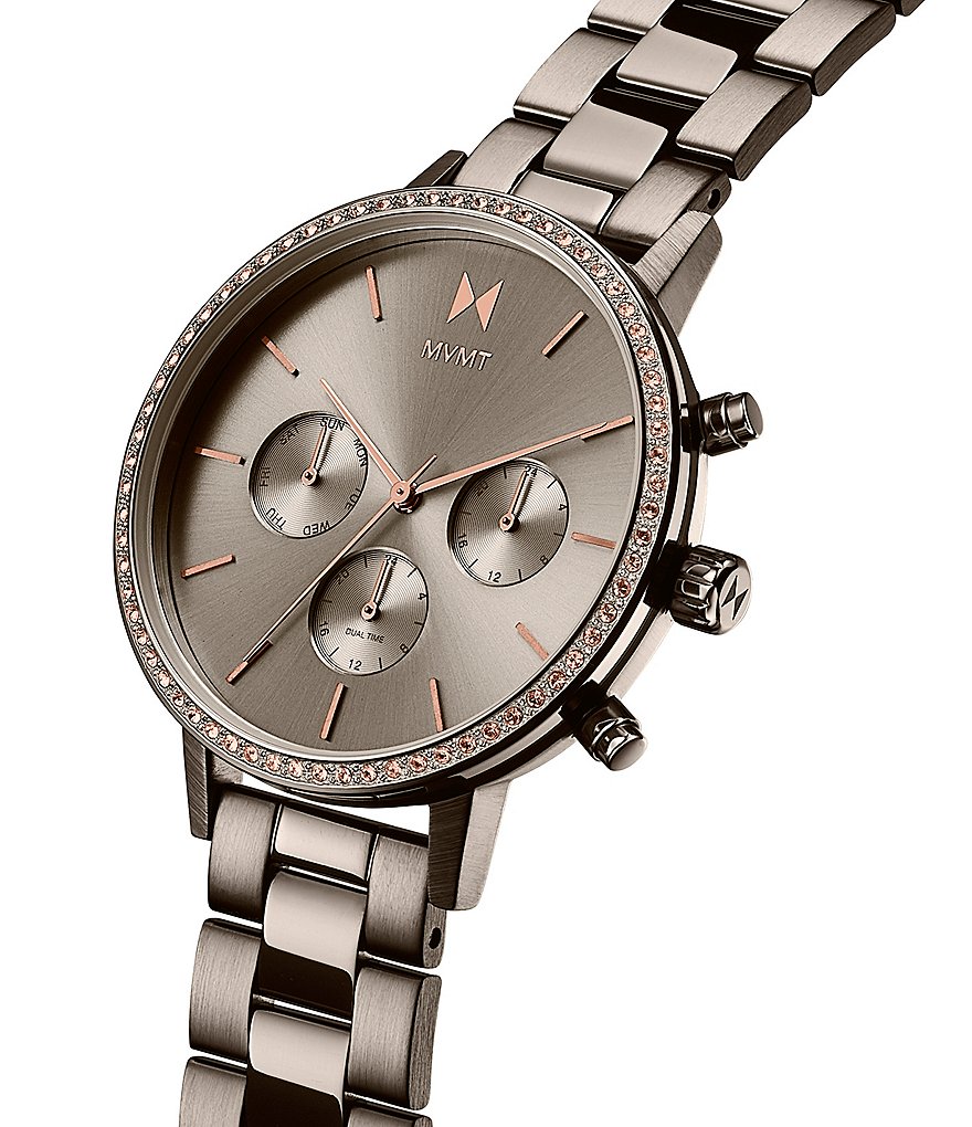 MVMT Women's Athena Crystal Taupe Bracelet Watch