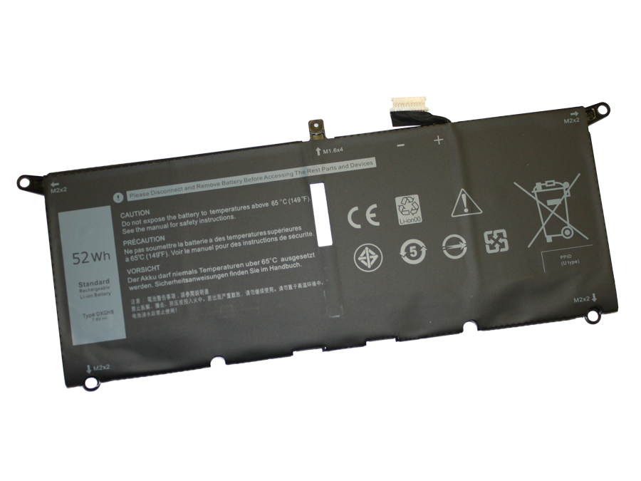 Powerwarehouse New DXGH8 Replacement Battery for Dell XPS 9370, 9380, 7390; Inspiron 7490; Latitude 3301 7.6V 6500mah