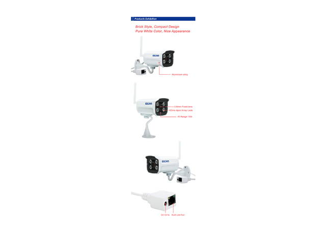 ESCAM Brick QD900 WIFI 1080P P2P Cloud IR Waterproof Security IP Camera