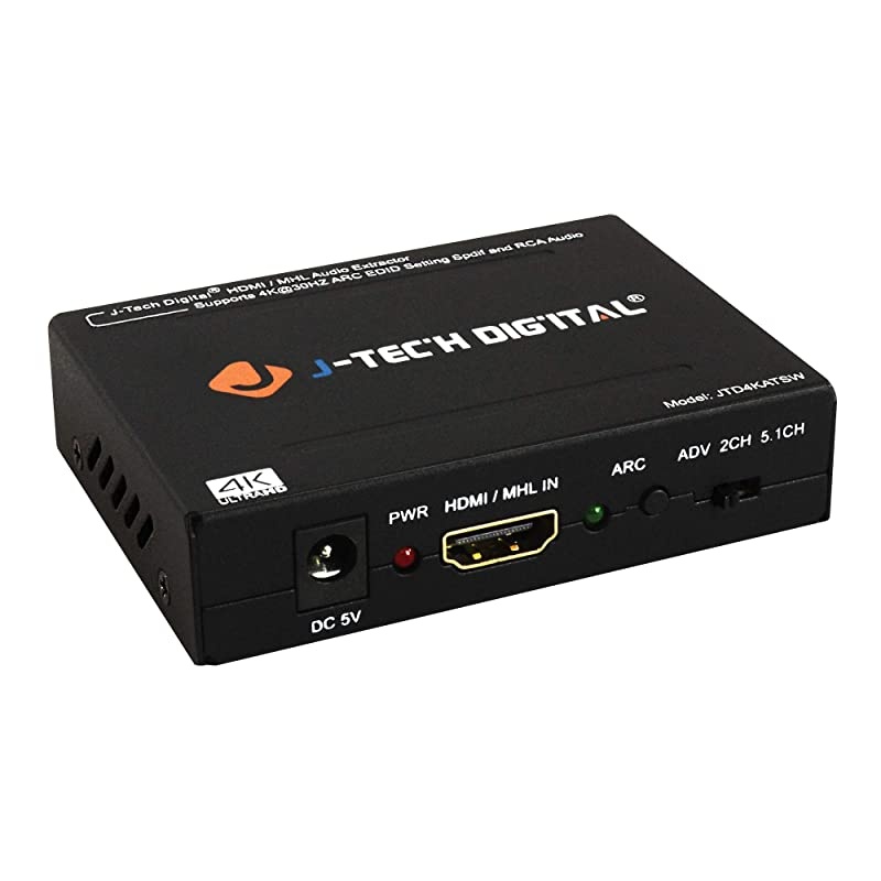 HDMI 1.4 Audio Extractor De-Embedder 4K@30Hz Optical SPDIF Toslink RCA [JTD4KATSW]