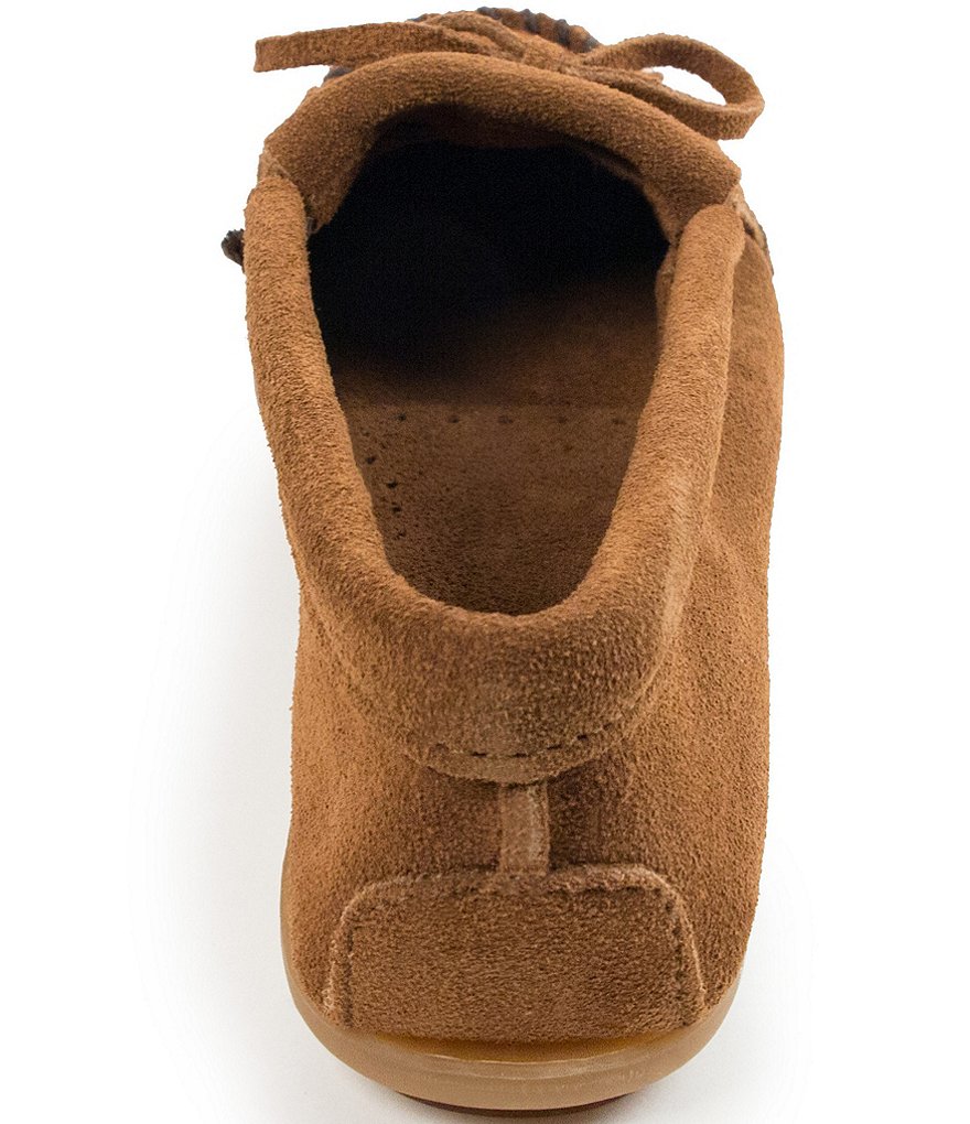 Minnetonka Kilty Suede Fringe Moccasins