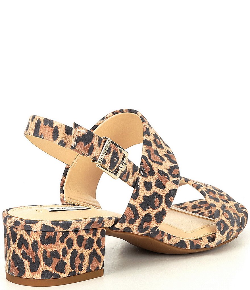 Alex Marie Calina Suede Animal Print Block Heel Dress Sandals