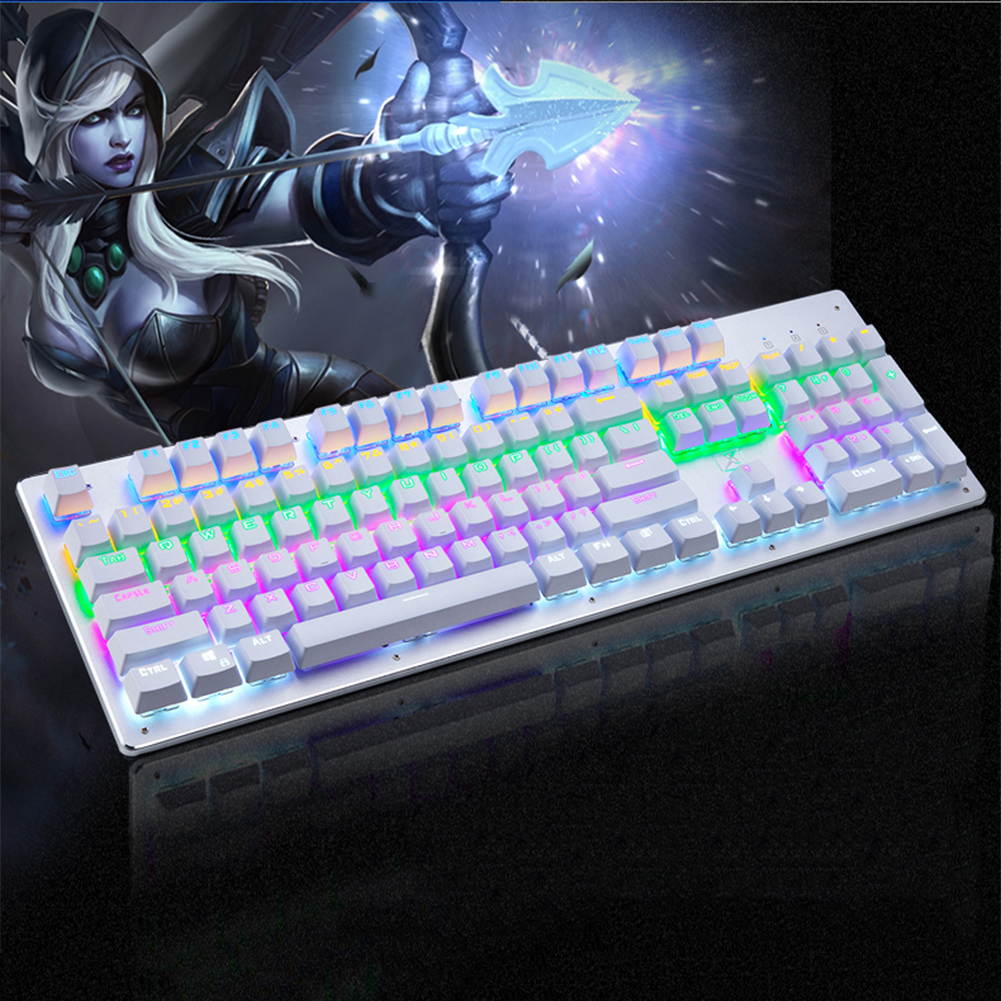 UrChoiceLtd&reg; 2017 Technology X9 Multimedia Mechanical Keyboard Ergonomic Usb Wired Gamer Gaming Keyboard with 104 Keys Mixed LED Backlit Blue Switch For PC Laptop Computer