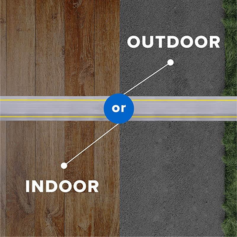 Feet Heavy Duty Cable Protector + Cord Cover 3 Cord Channels Durable Gray PVC is Flexible Odor Free Easy to Unroll and Open Conceal Wires at Home Office Warehouse Workshop Concerts