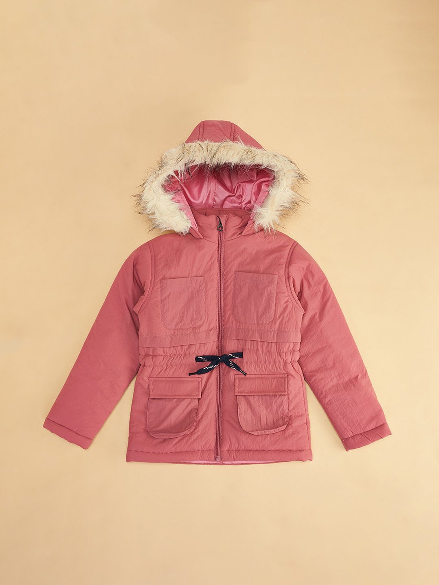 Elle Kids Black Self Pattern Jacket