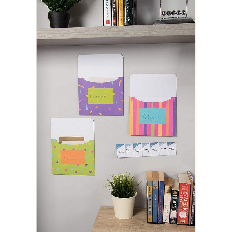 Juvale 12 Pack Book Pockets, Card Holders for Classroom Bulletin Boards, Paper Storage Holders, 7.5 x 9"