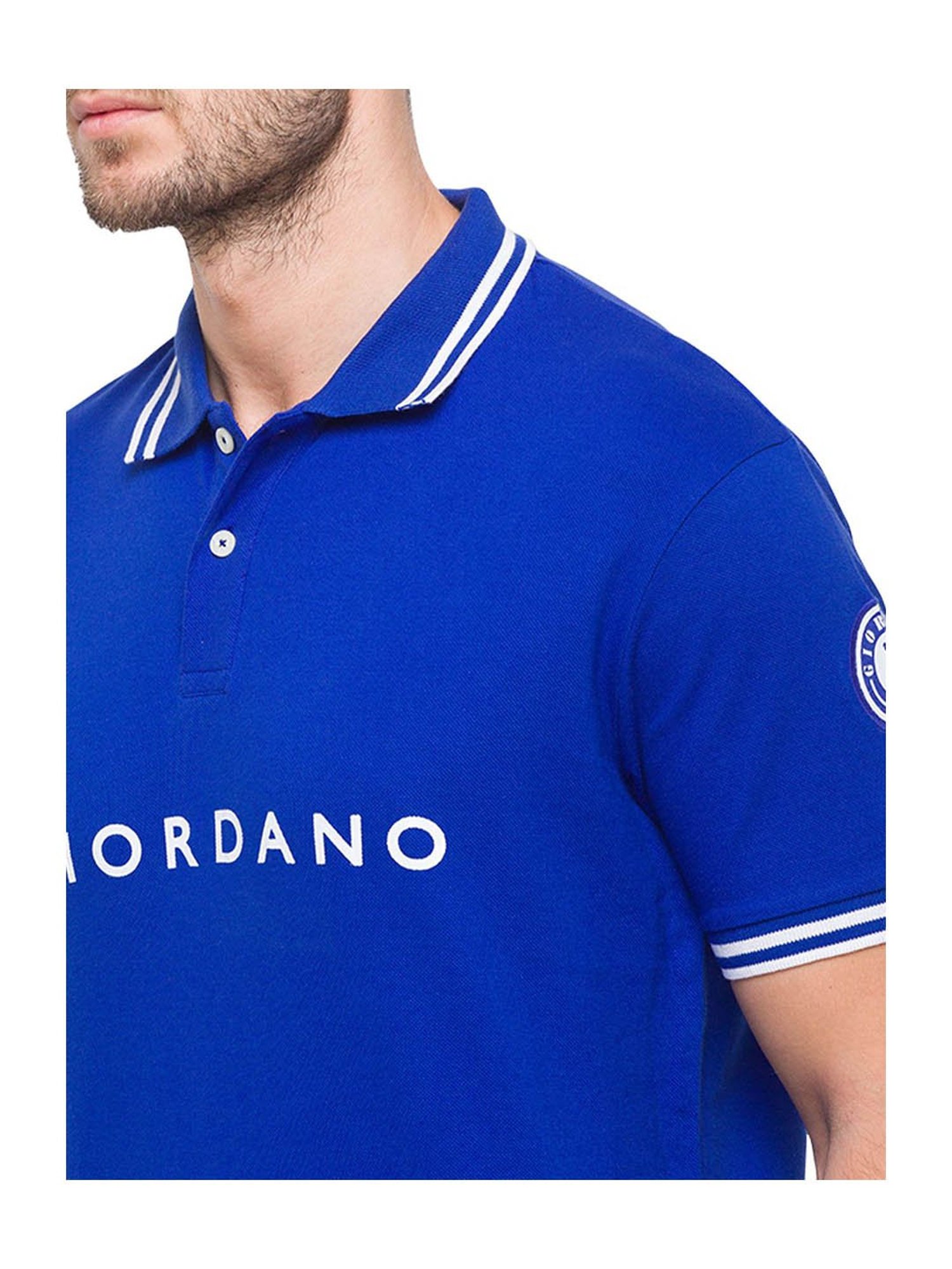 Giordano Blue Slim Fit Polo T-Shirt