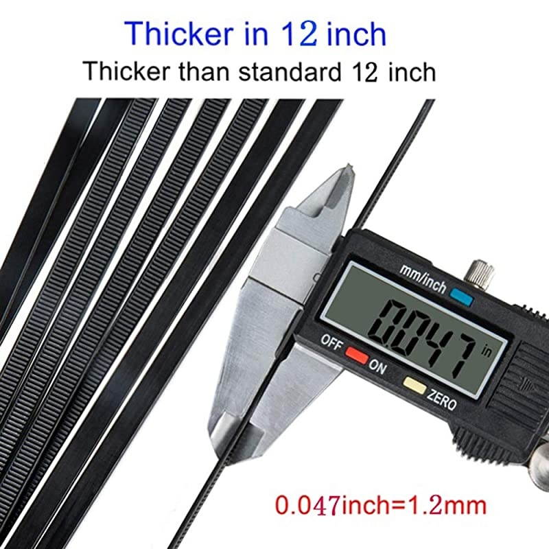 ties Wire ties 12inch Black Coming in packs of 100 pcs Cable ties Tensile strength 60 lbs ABS new material industrial quality