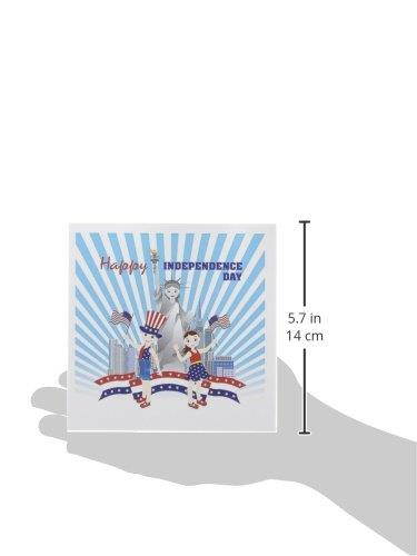 3dRose Greeting Cards, 6 x 6 Inches, Pack of 12, July 4th Celebration with Statue of Liberty (gc_125935_2)