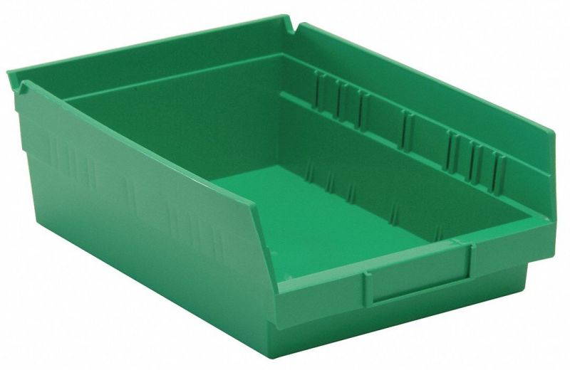 QUANTUM STORAGE SYSTEMS QSB107GN Green Shelf Bin, 11-5/8"L x 8-3/8"W x 4"H