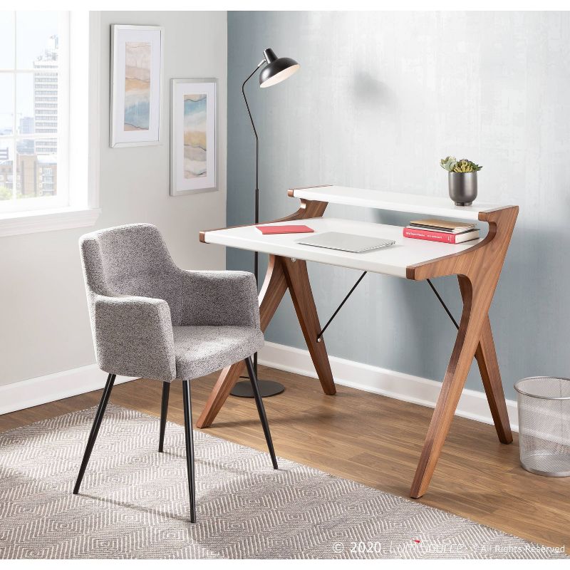 Metal Darby Contemporary Floor Lamp Gold (Includes LED Light Bulb) - LumiSource