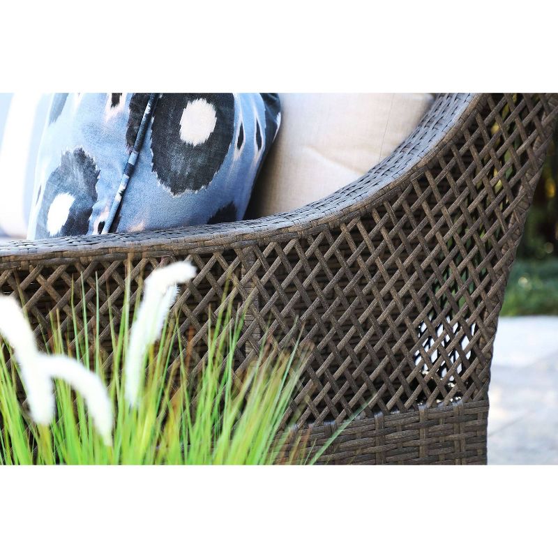 Breckenridge 4pc Seating Set Java Brown Fame Sunbrella Meredian Brick Red Fabric - La-Z-Boy