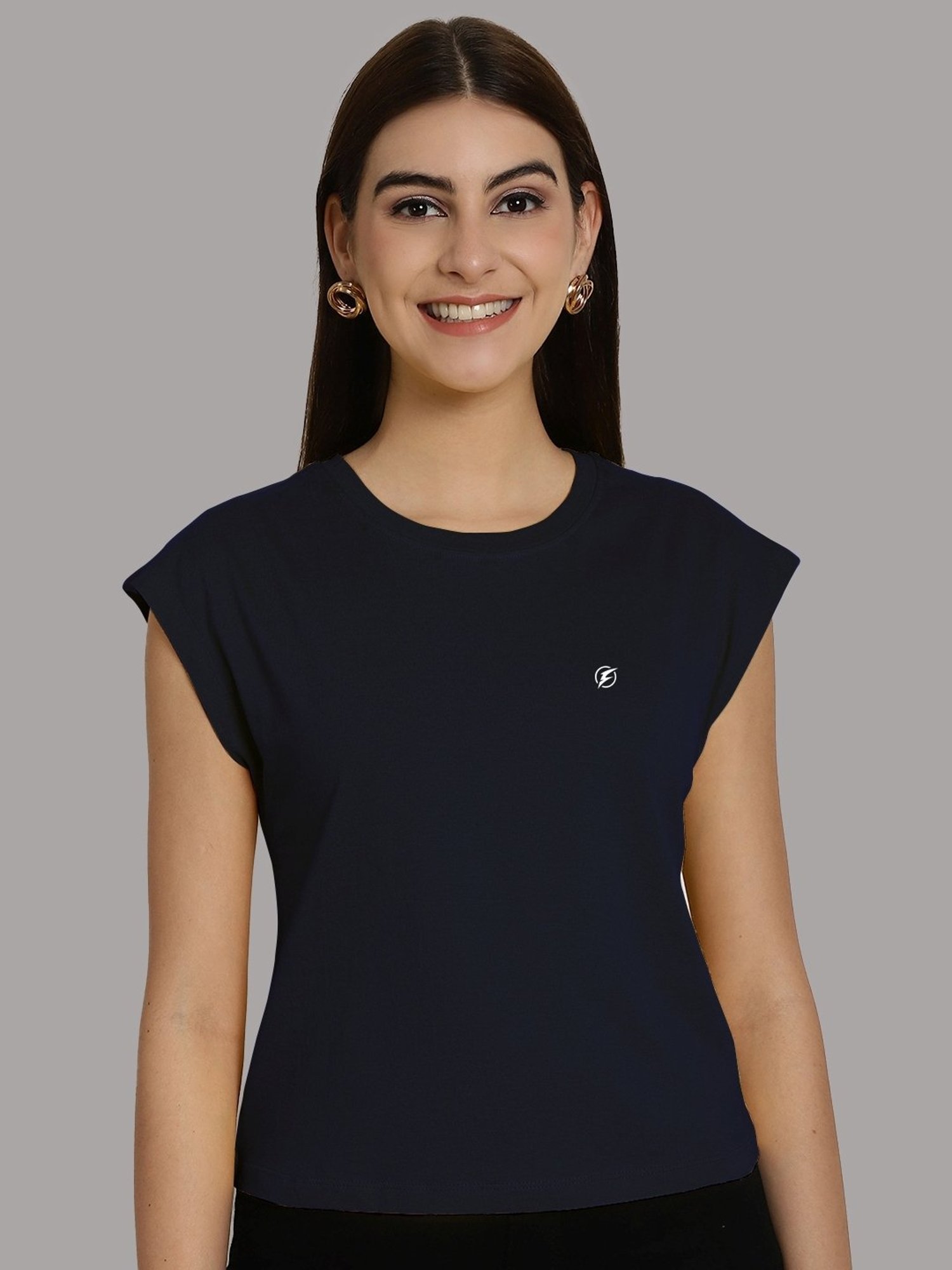 Friskers Yellow & Navy Slim Fit Sports T-Shirts - Pack Of 2