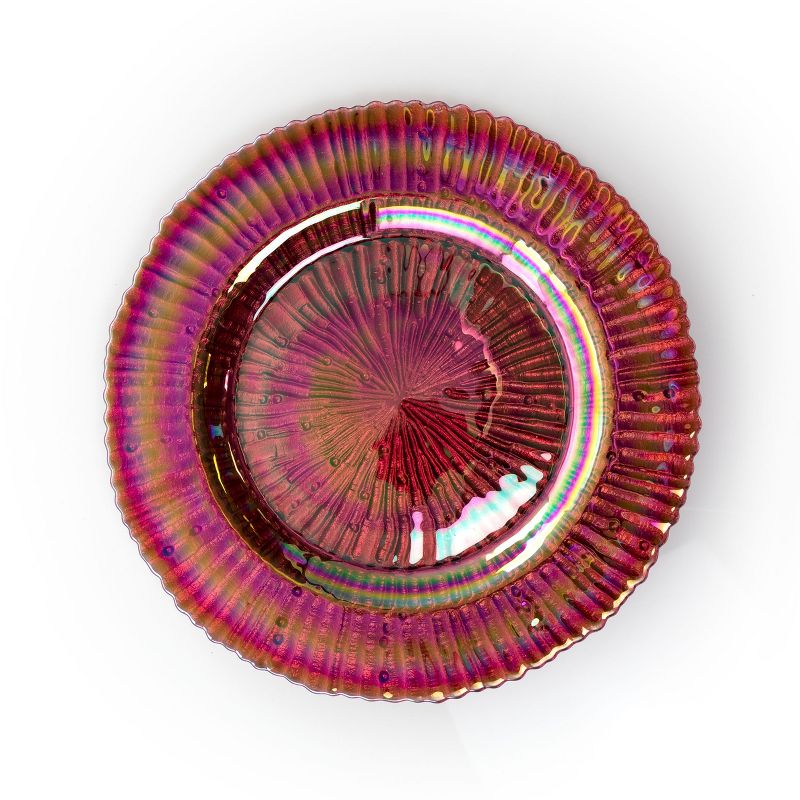 Gibson Elite Handmade Glass 2 PC Set 12.5 Inch Charger Plate in Red