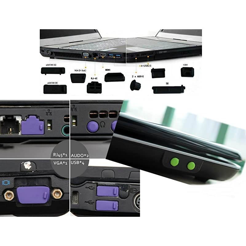 General Laptops Silicone Antidust StopperPlug8 Sets x 13Pieces Per Set in 8 Not for Apple Laptops