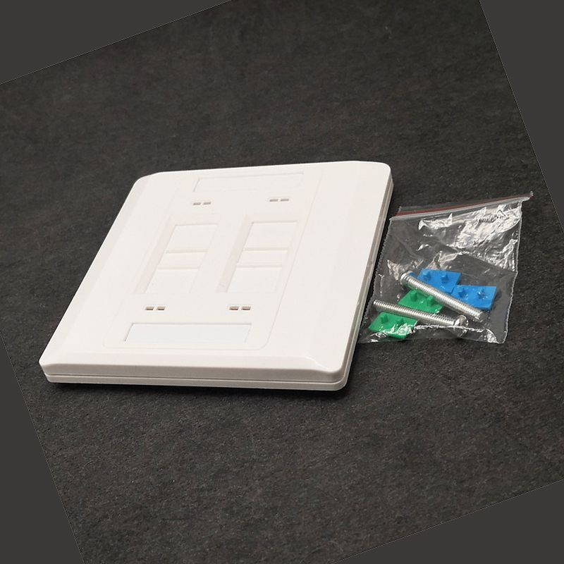 5 PCS - 4 Port Wallplate For RJ11 RJ45 Socket Wall Mount Faceplate,RJ45 Network Keystone Telephone Jacks Panel 86x86mm