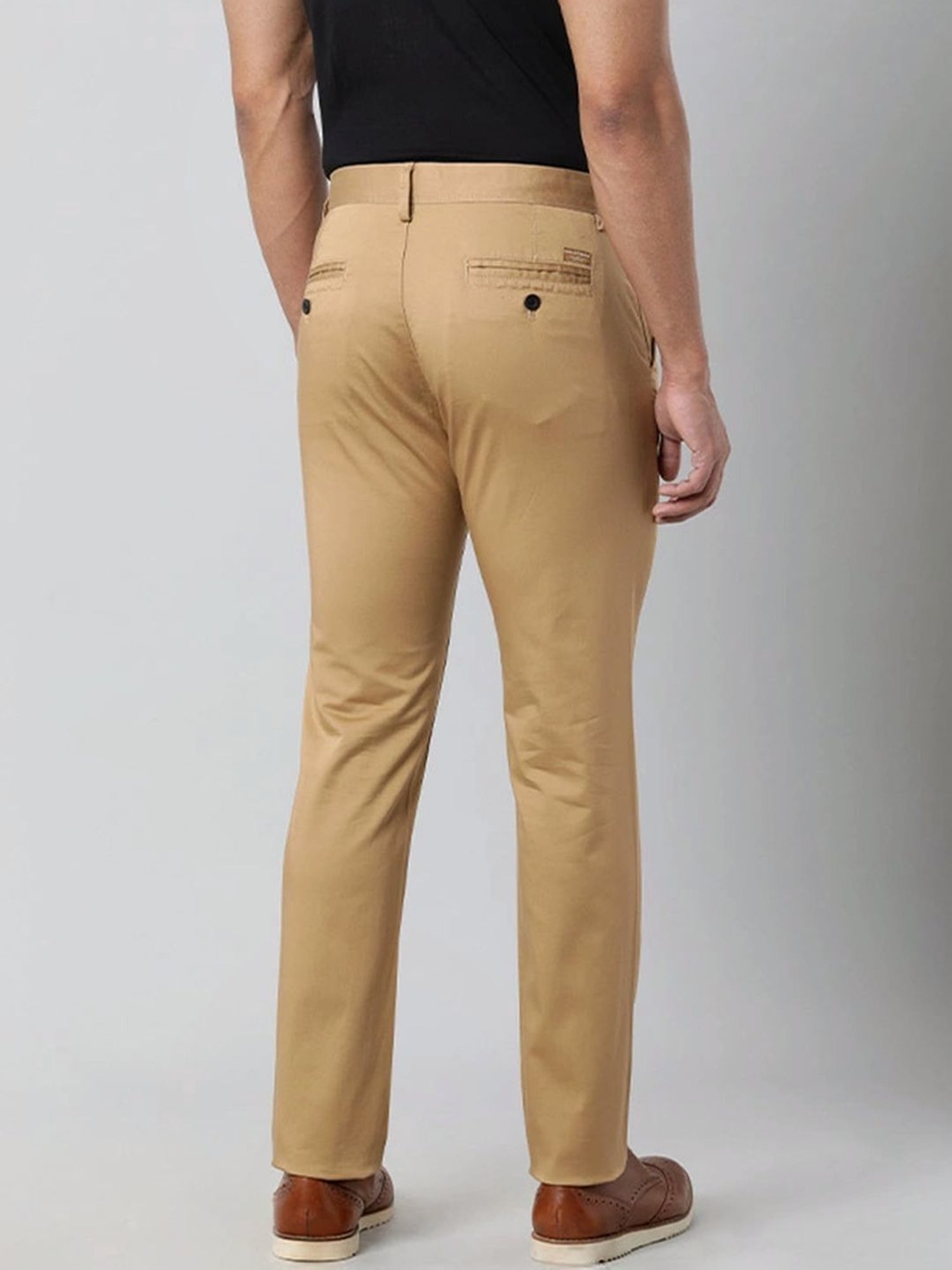 Indian Terrain Khaki Slim Fit Trousers
