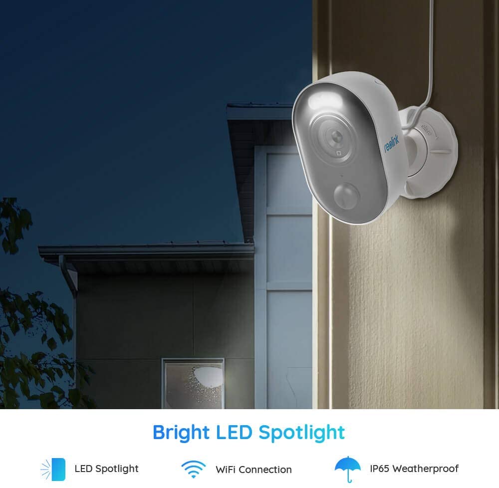 2pcs Reolink Lumus Spotlight WiFi Security Camera Outdoor 1080P HD Plug-in IP Camera, PIR Motion Alerts, 2-Way Talk and Siren Alarm, Cloud/Micro SD Card Storage