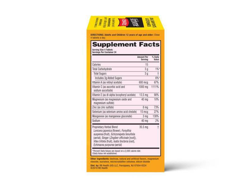 Airborne Immune Support Chewable Tablets with Vitamin C & Zinc - Citrus - 96ct