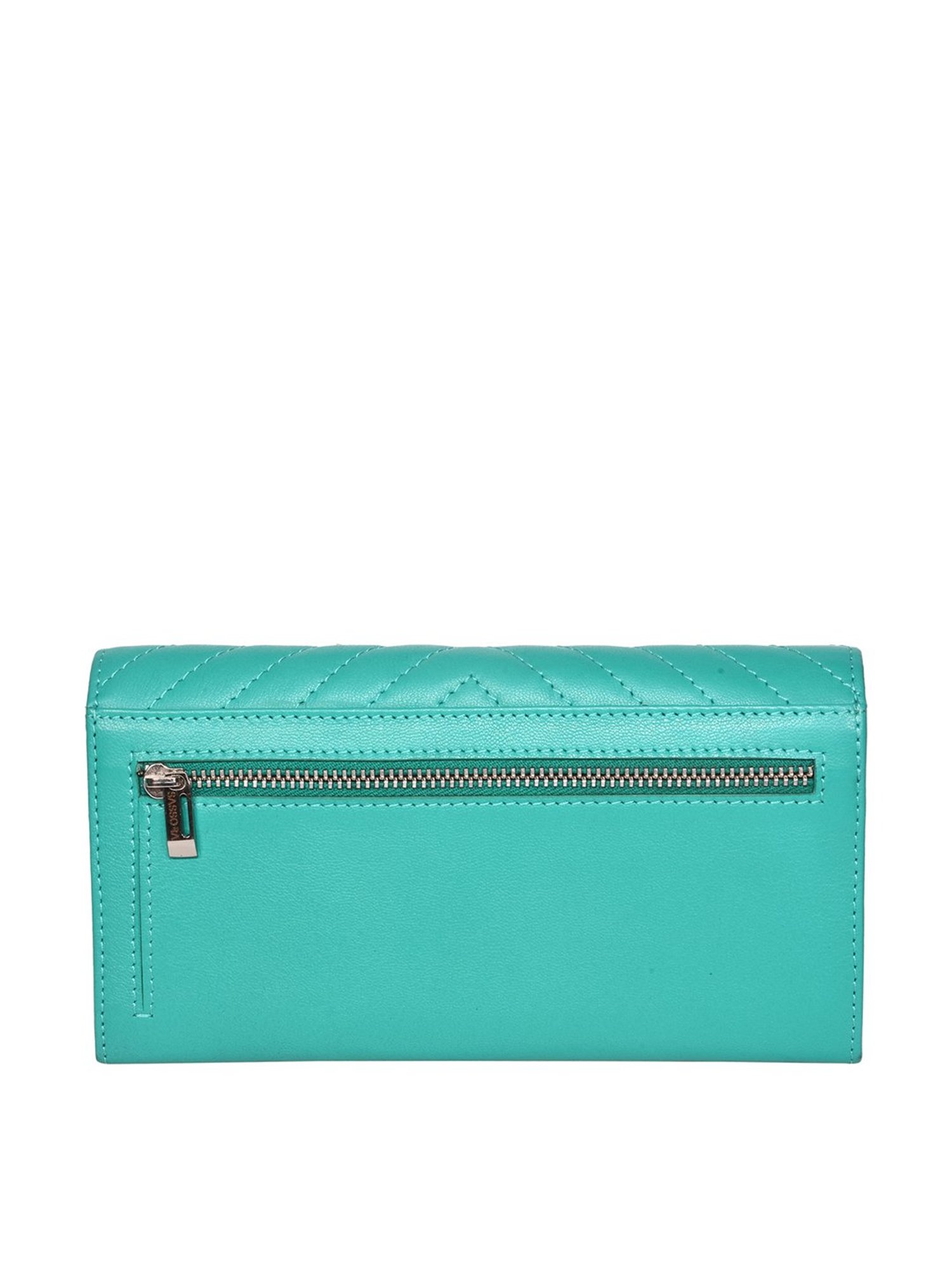 SASSORA Blue Quilted Rfid Wallet for Women