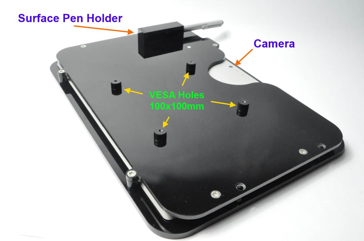 MS Surface Pro 3 4 5 6 7 Clear Acrylic VESA Kit for Store Display, Show Display, Kiosk, POS, Security Enclosure
