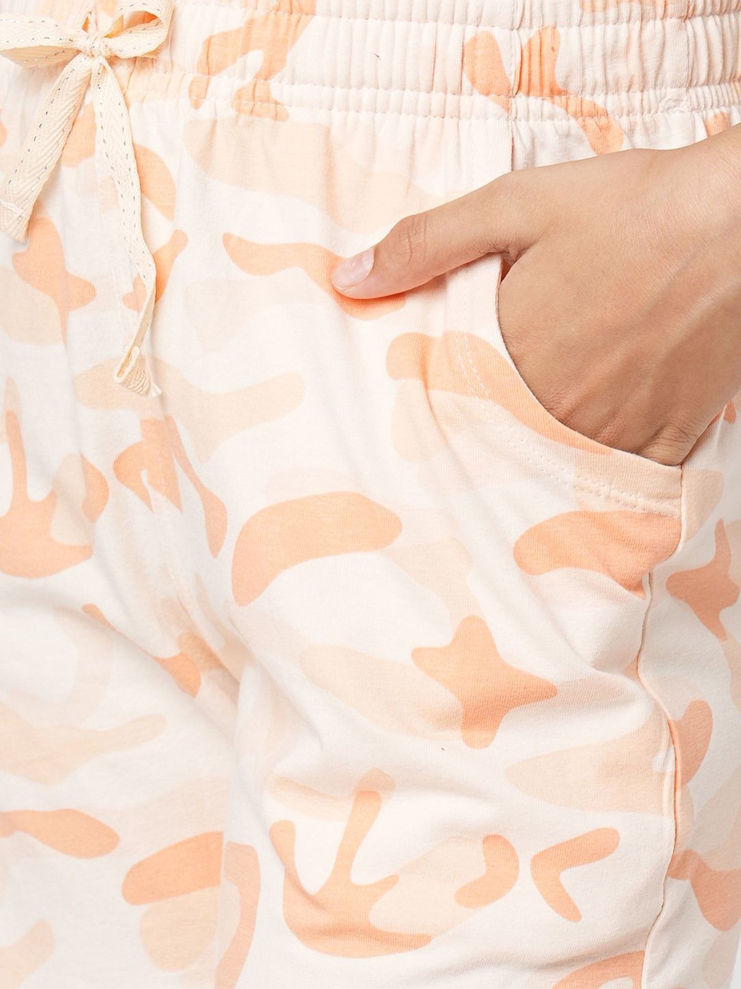 Sweet Dreams Kids Shell Peach & White Cotton Printed Top Set