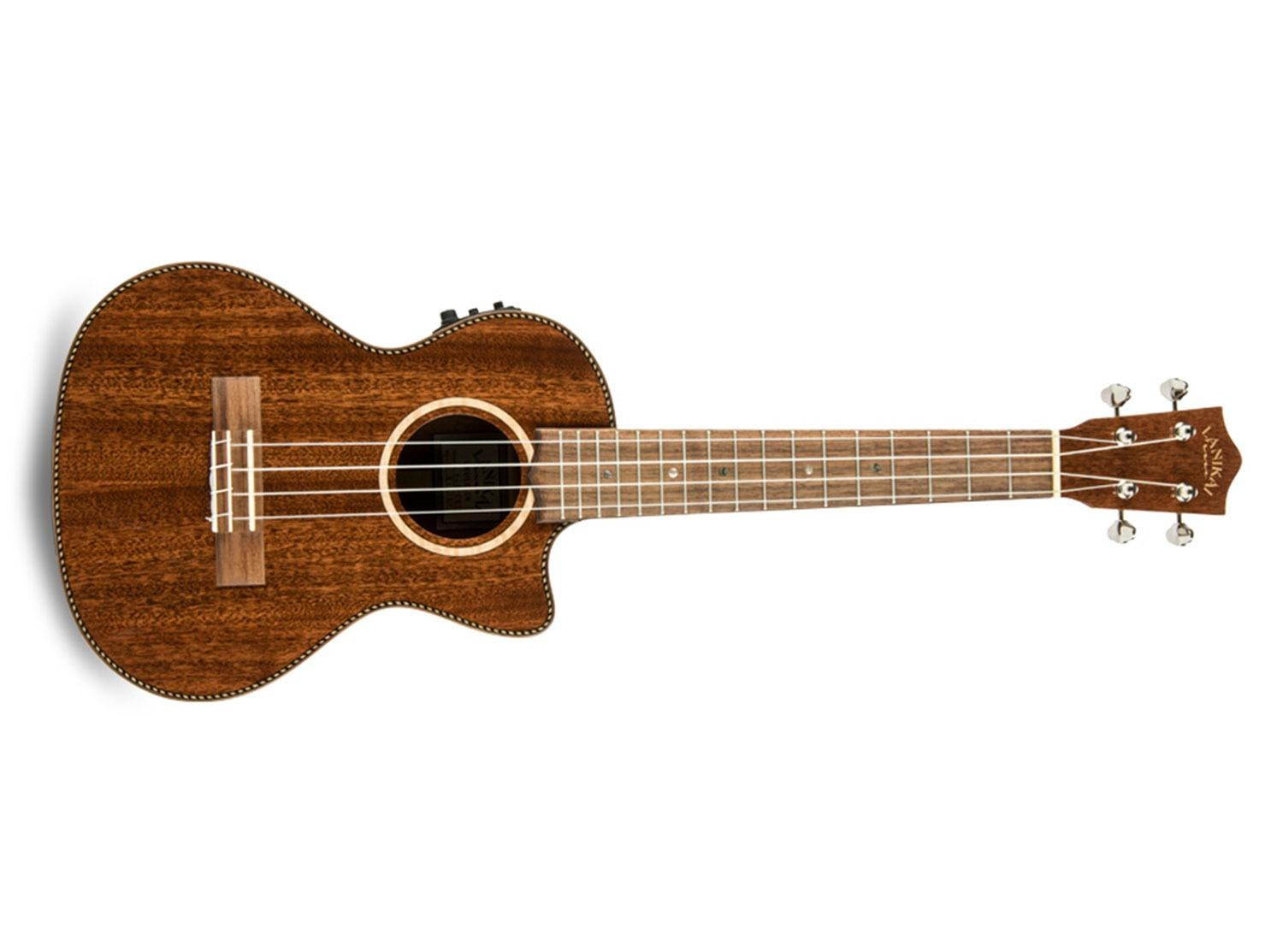 Lanikai MAS-CET All Solid Mahogany Tenor with Kula Preamp Acoustic-Electric Ukulele Mahogany