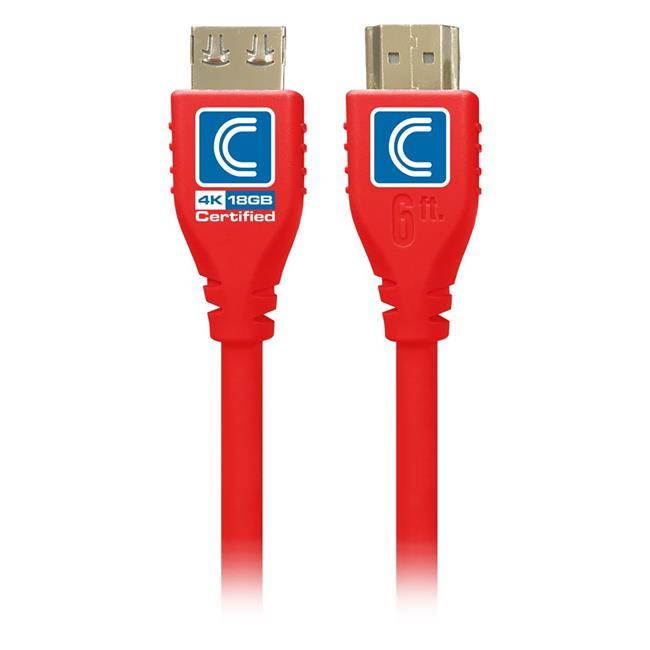 Comprehensive MHD18G-12PROREDA MicroFlex Pro AV & IT Series 4K60 18G High Speed Active HDMI Cable with ProGrip, Red - 10 ft.