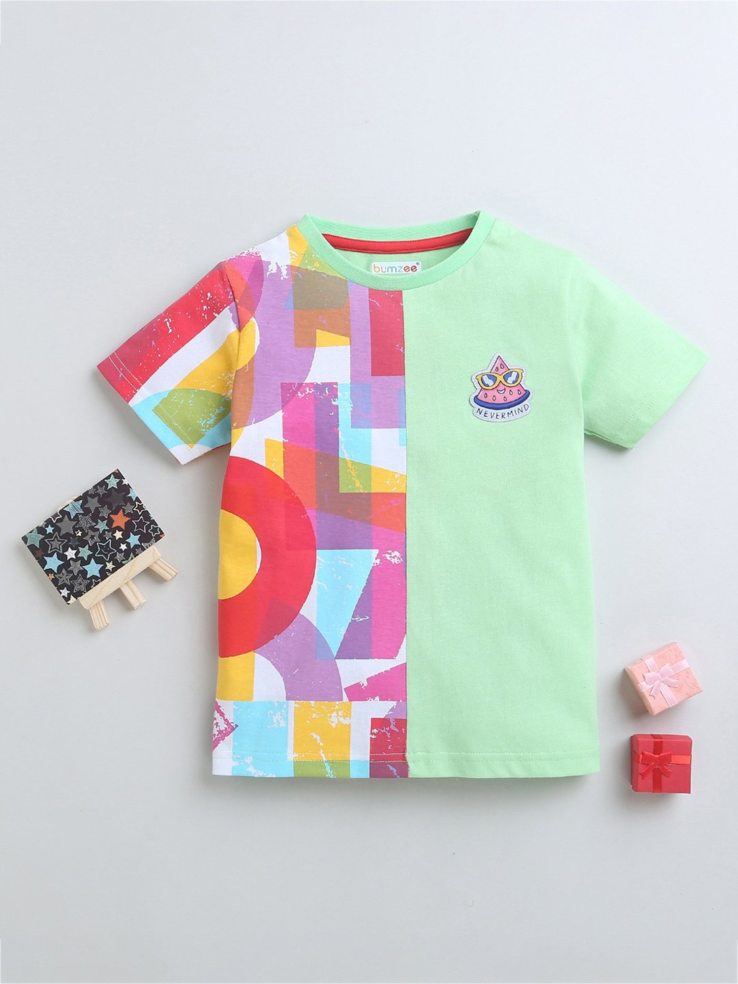 Bumzee Kids Multicolor Printed T-Shirt