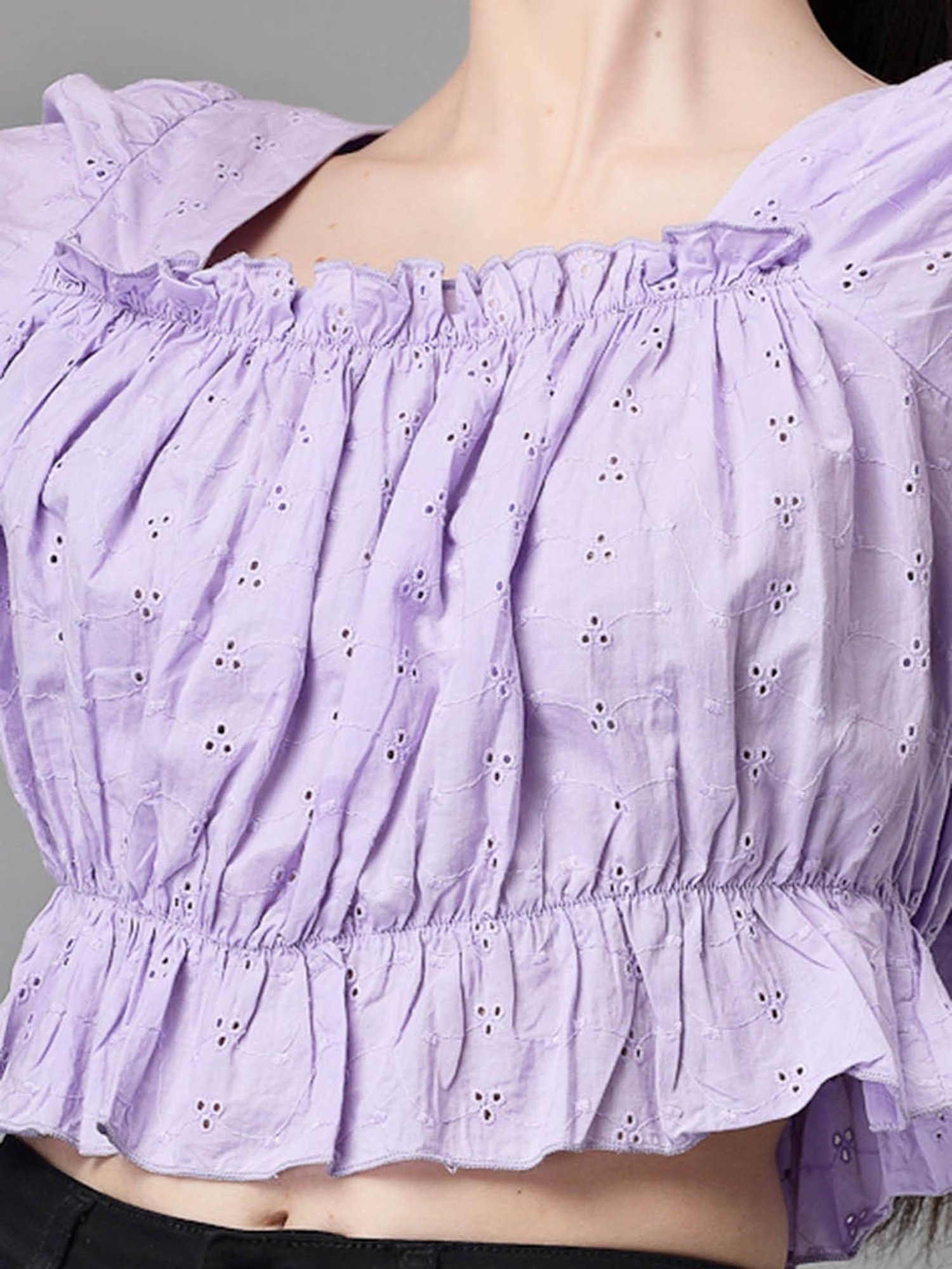 Global Republic Lilac Embroidered Top