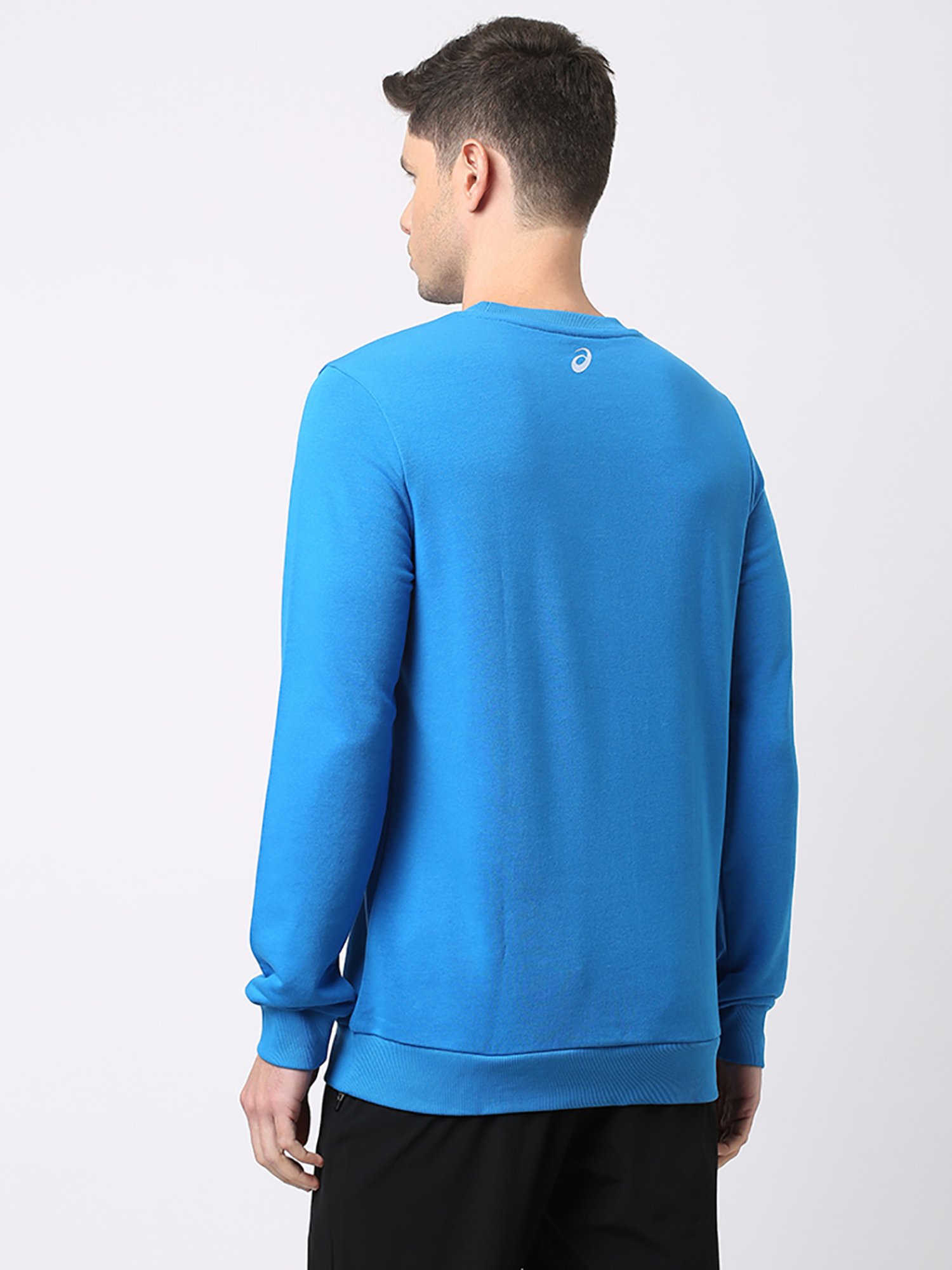 Asics Sky Blue Regular Fit Graphic Print Sweatshirt