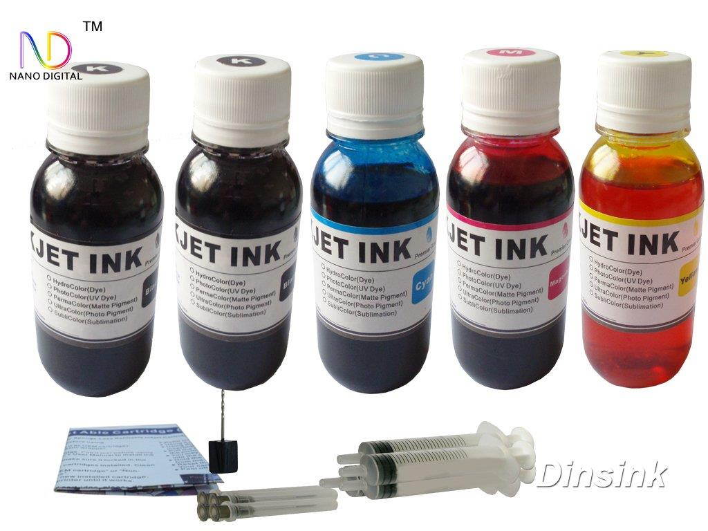 Refill Ink Kit (5x4oz Nano Dye Ink + 4 Syringes + 1 Thumb Drill + Refill Instructions) for Lexmark #36A & #37A Cartridges and Lexmark Printers X3650, X4650, X5650, X6650, X6675, Z2420
