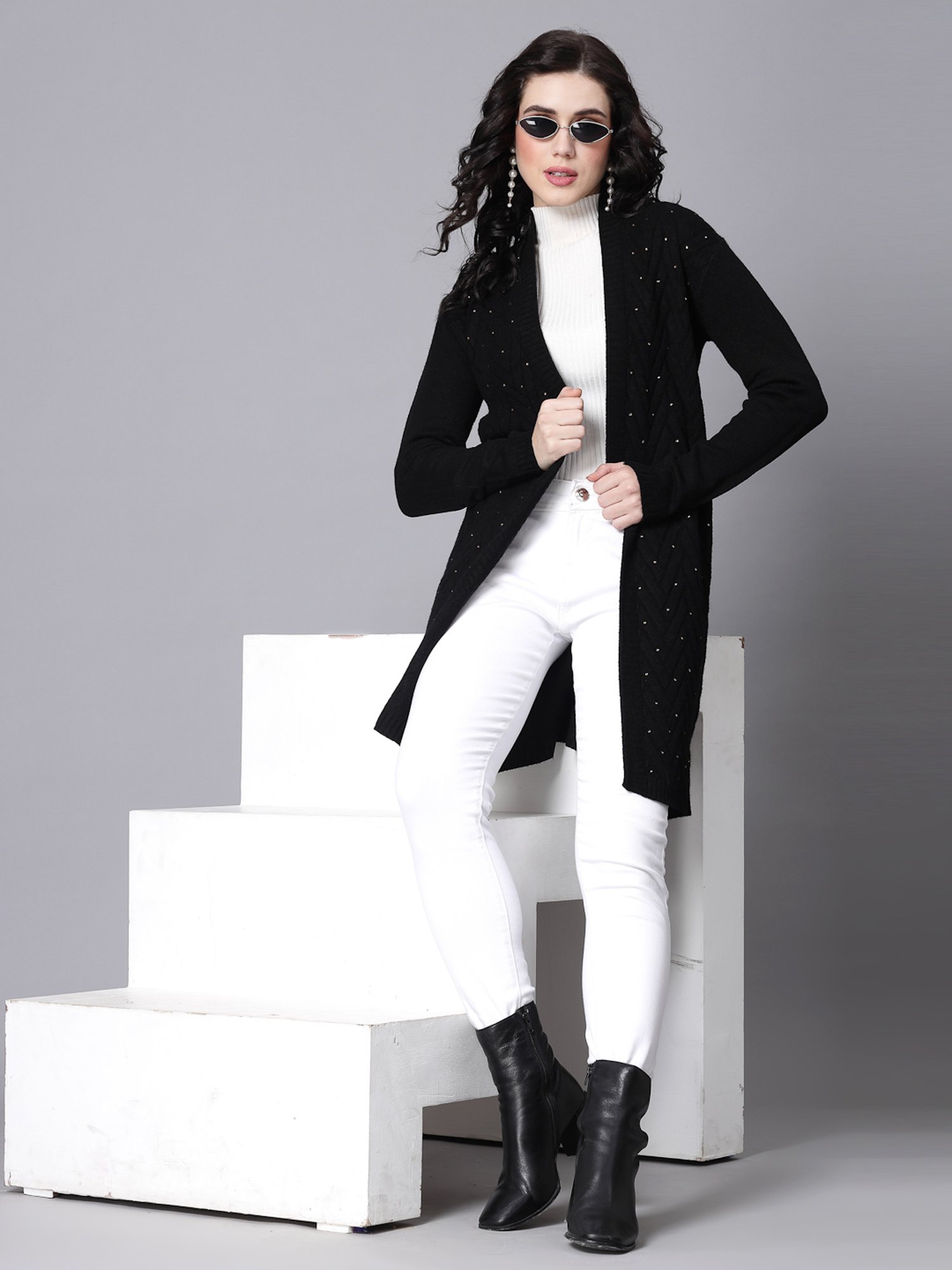 Mafadeny Black Long Shrug