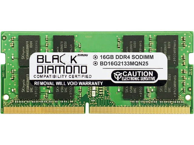 Black Diamond Memory 32GB (2 x 16GB) 260-Pin DDR4 SO-DIMM DDR4 2133 (PC4 17000) Laptop Memory Model BD16GX22133MQN25