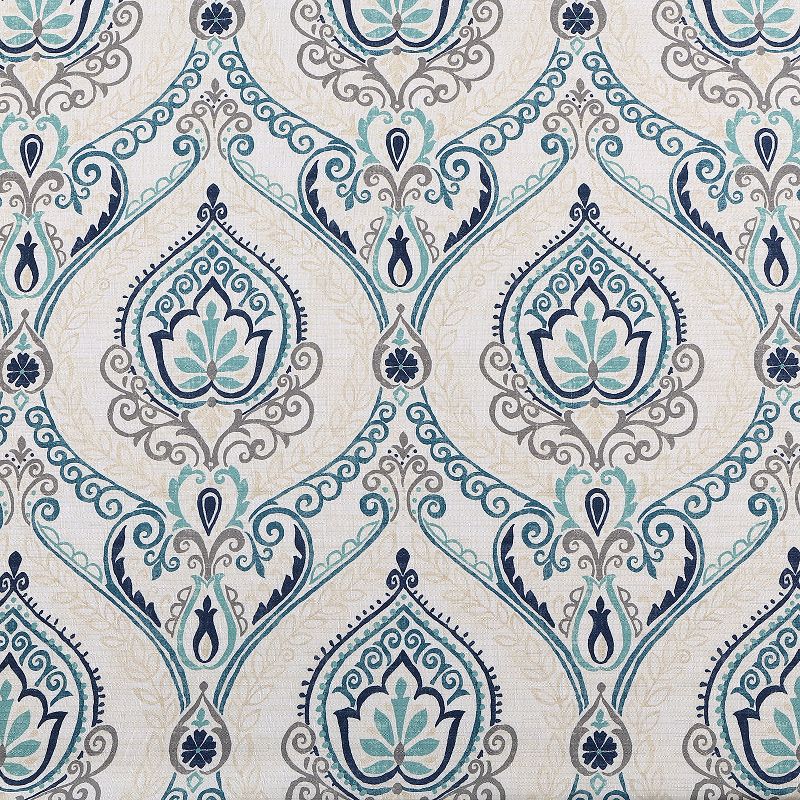 French Damask Shower Curtain with Liner Aqua - Hookless