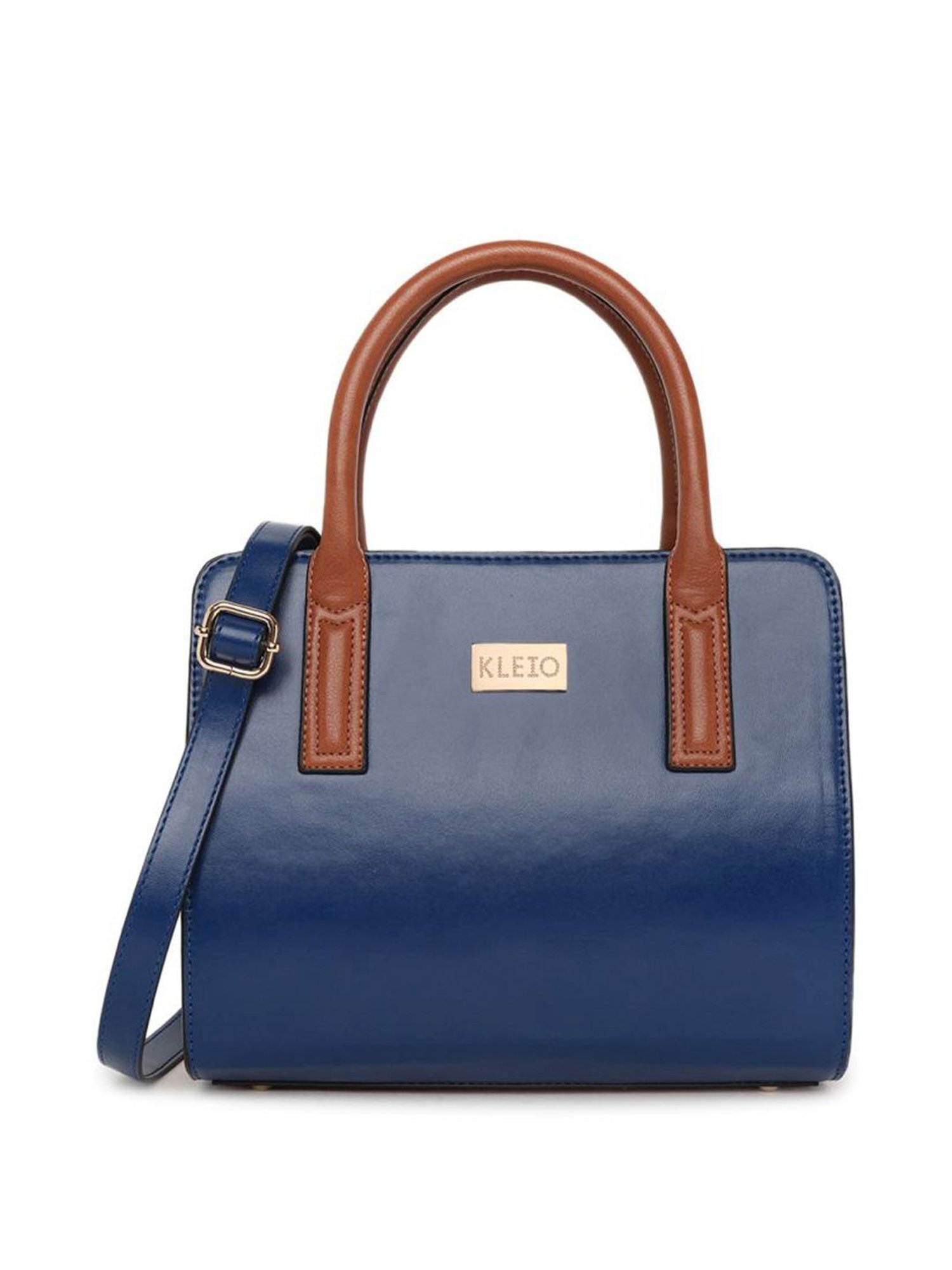 KLEIO Blue Solid Medium Handbag