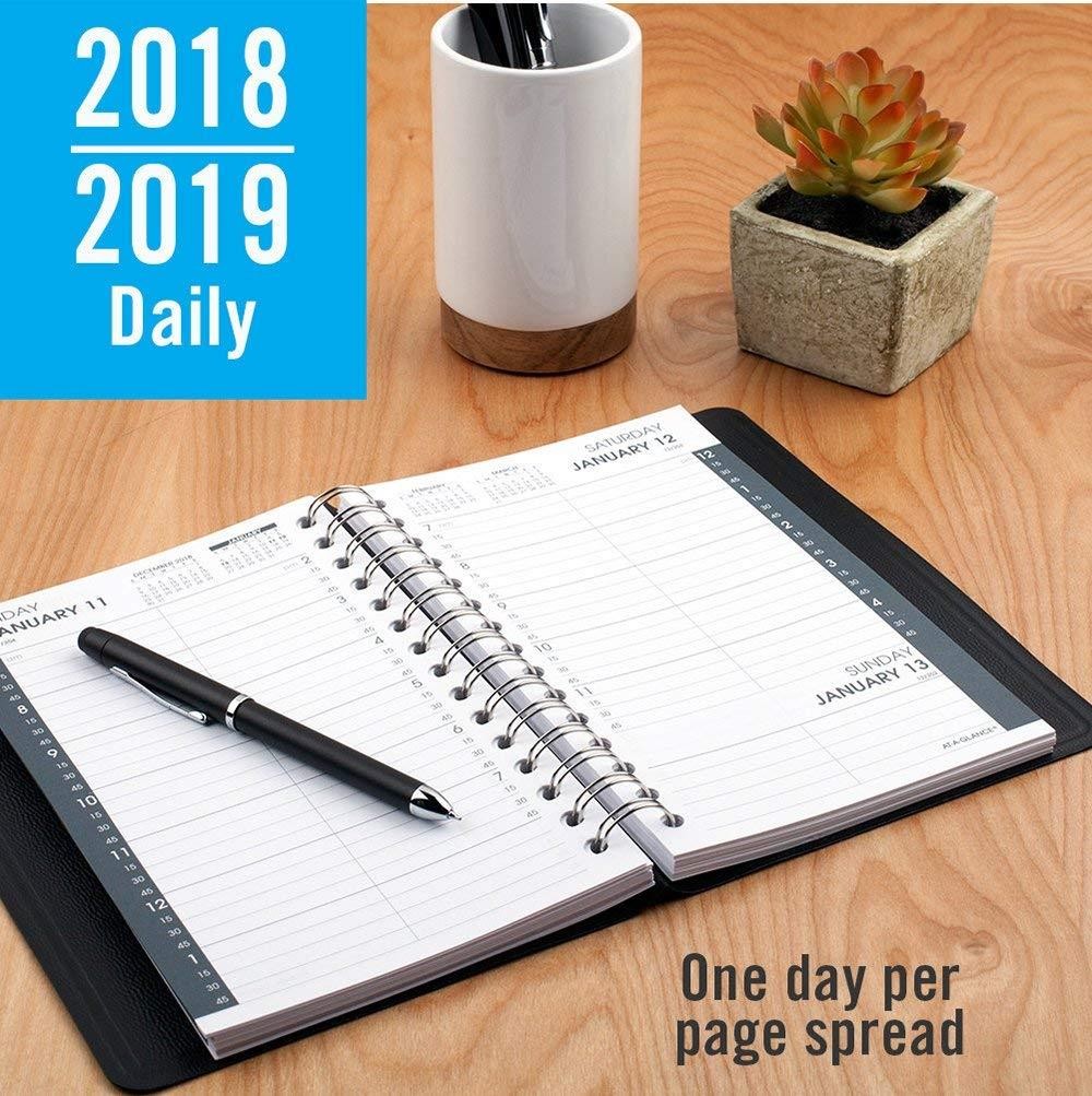 AT-A-GLANCE 2018-2019 Academic Year Daily Appointment Book/Planner, Small, 4-7/8 x 8, Black (7080705)