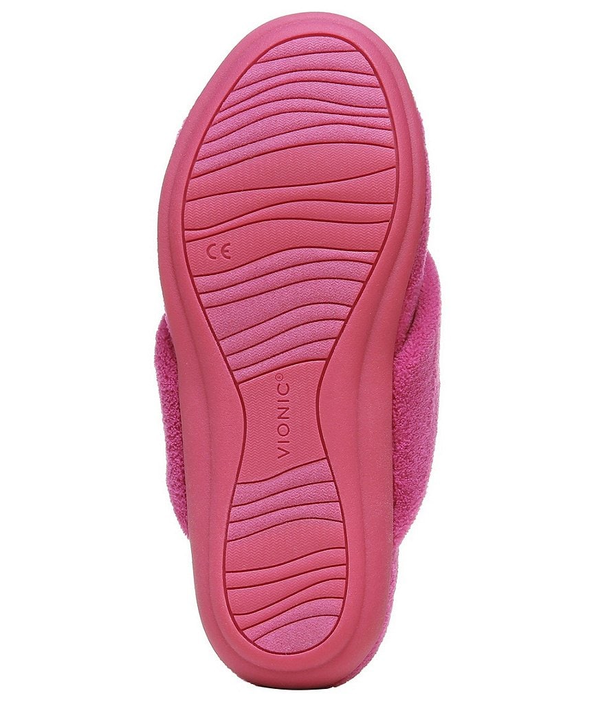 Vionic Lydia Washable Plush Terry Cloth Thong Slippers