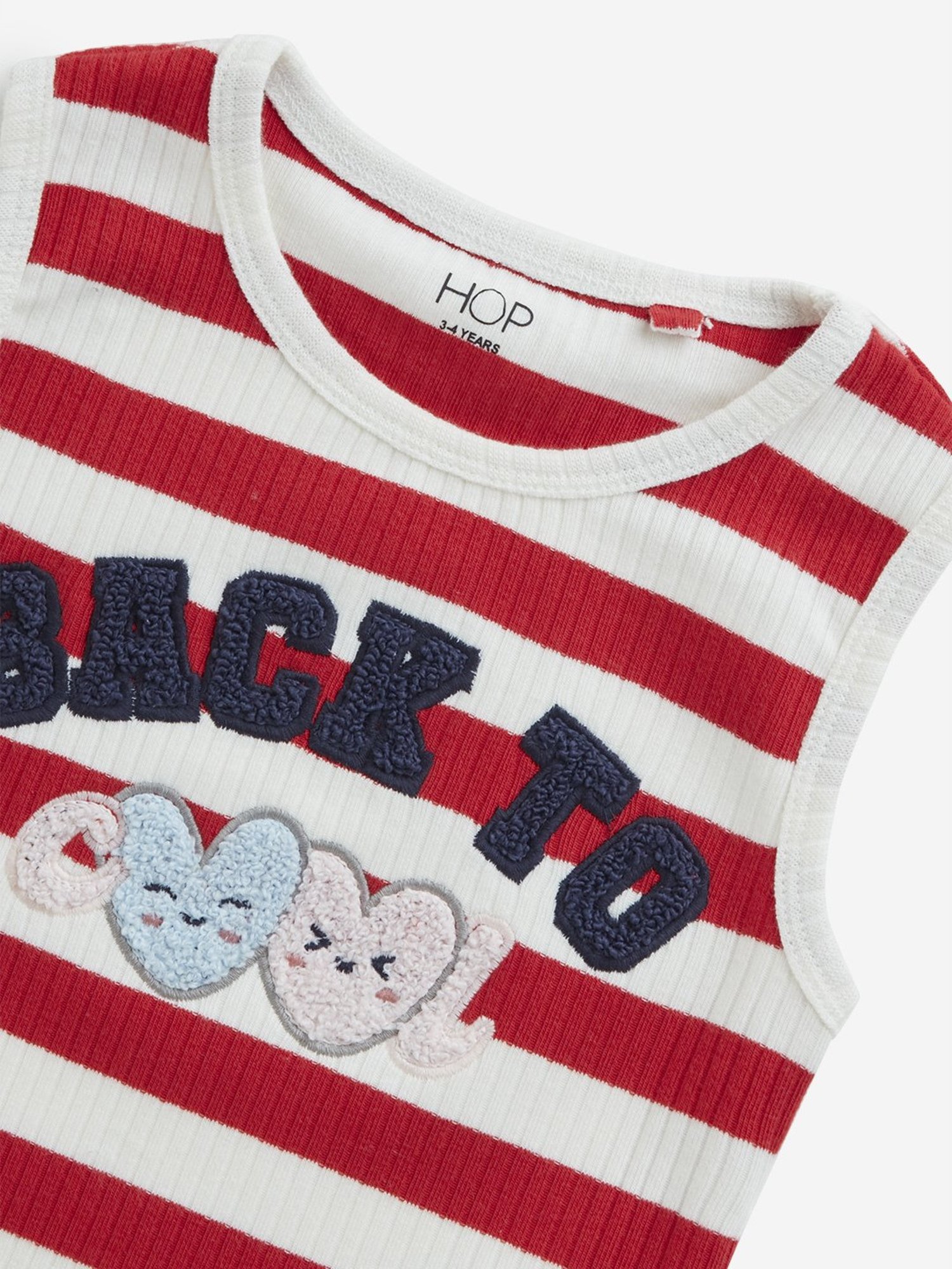 HOP Kids by Westside Red Stripe Printed Cotton Blend T-Shirt