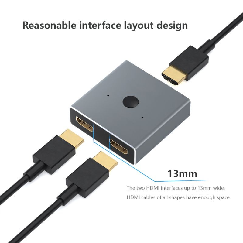 HDMI 2.0 Switch Splitter Adapter 1x2/2x1 2ports Switcher Mini 1 IN 2 OUT Splitter 2 IN1 OUT Switch Wired Control HD 2.0 4K For XBOX 360 PS4 Smart Android HDTV