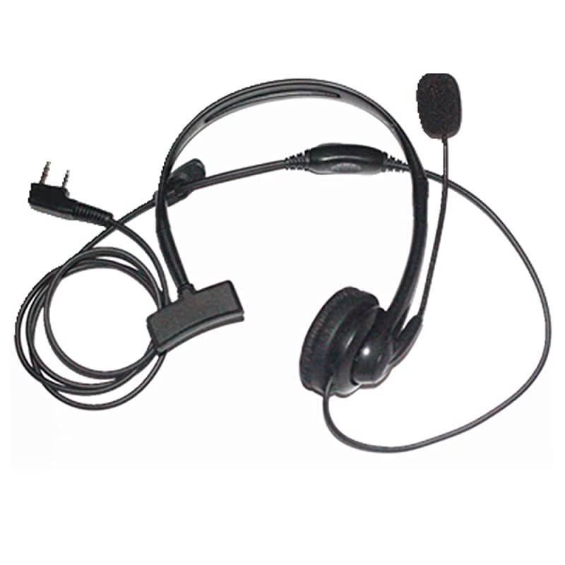 Walkie Talkie Earpiece Noise Cancelling Headphone Overhead Headset for Kenwood HYT Puxing Wouxun Baofeng uv5r bf888s tk3300 Lt2288 Lt3107 Lt3188 Lt3260 Lt3268 Two Way Radios 2 pin