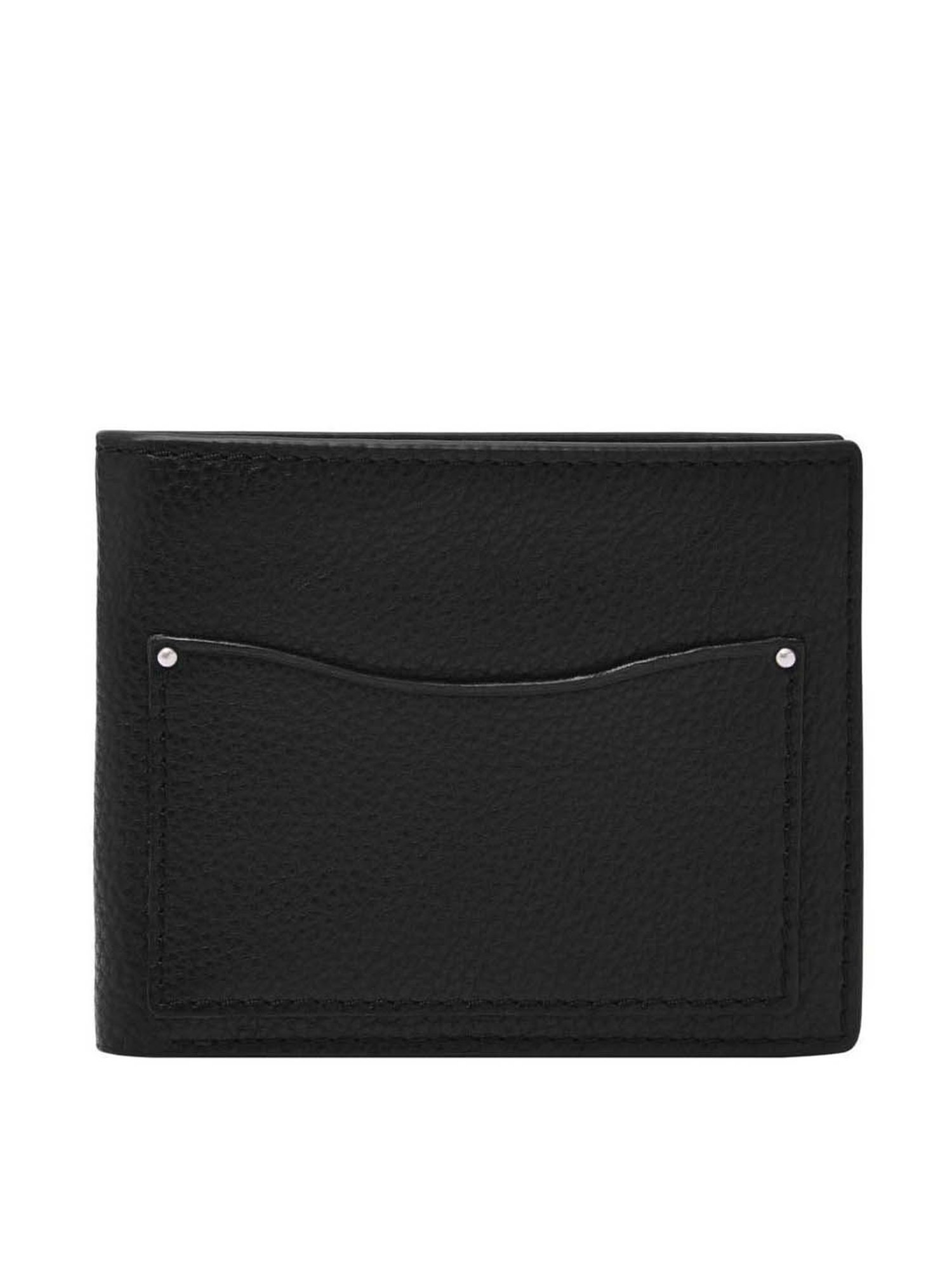 Fossil Anderson Black Leather Bi-Fold Wallet for Men